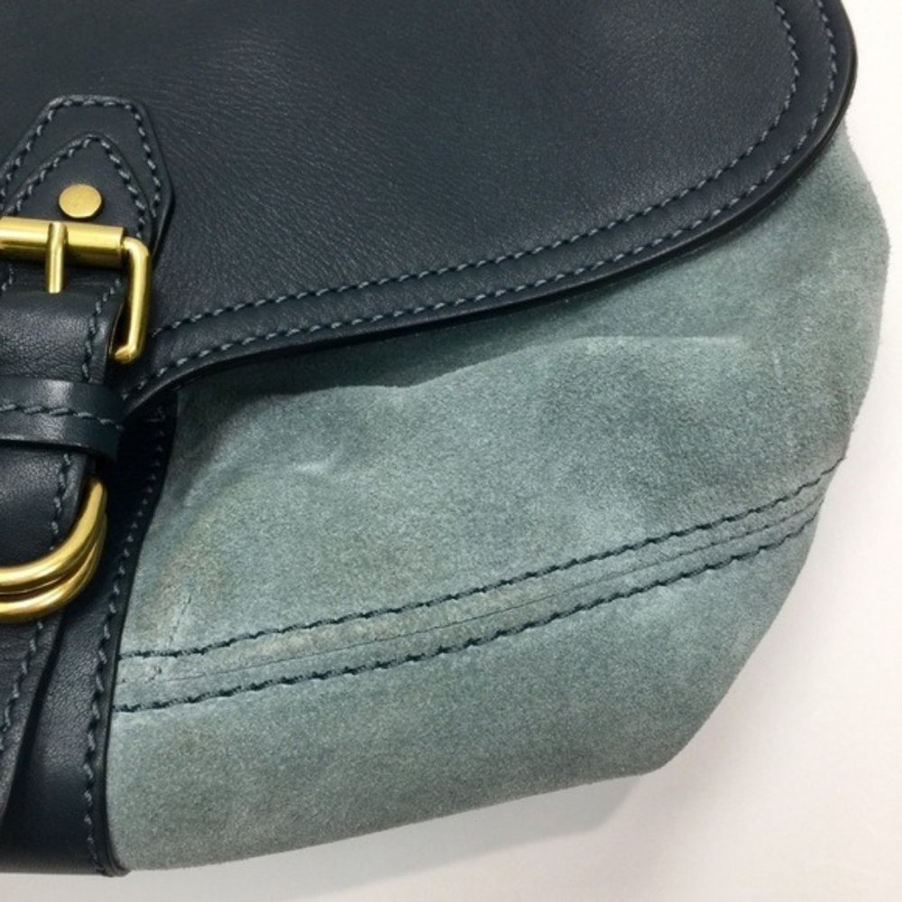 Isabel Marant Keila Leather Suede Two Tone Blue/Light Blue Crossbody Bag - Picture 5 of 16